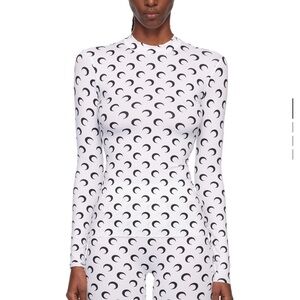 Marine Serre White and Black Crescent Moon Top